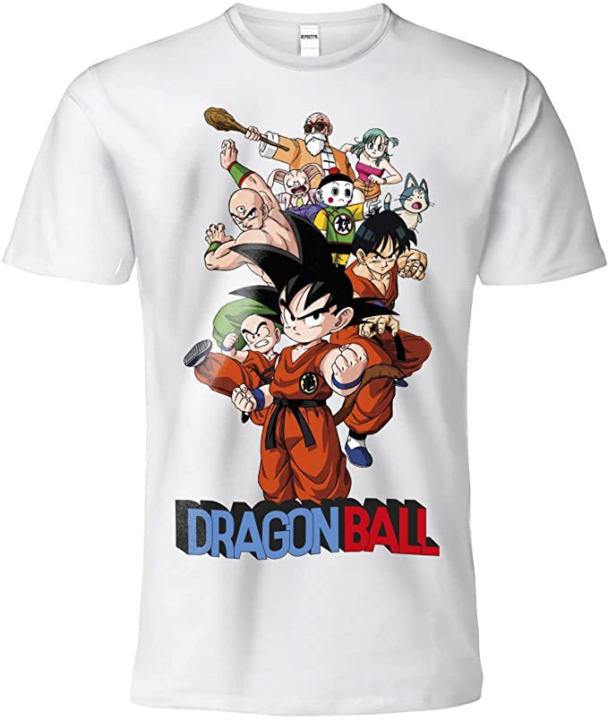 Футболка с изображением Драконьего мяча Weiß T-Shirt 9 Figuren Offiziel Dragon Ball