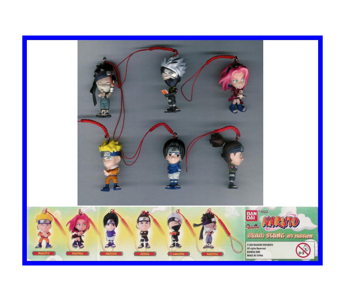 SET 6 Figure NARUTO DANGLER BRAID SWING part 1 SAKURA SASUKE KAKASHI Bandai