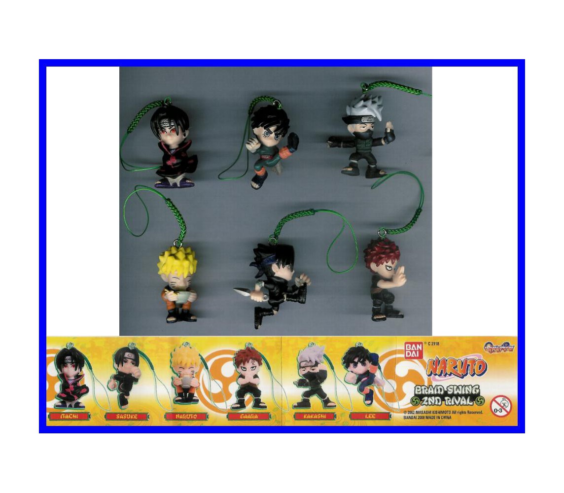 SUPER PREZZO 6 Figure NARUTO BRAID SWING DANGLER Laccetto PART 2 GAARA LEE SASUKE KAKASHI !!