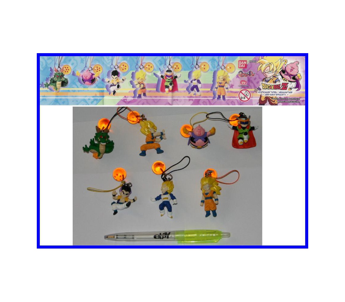 Set 7 Figure DRAGON BALL SHENRON Swing Danglers Laccetto GOKU VEGETA MAJIN BU Bandai Gashapon