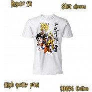 DRAGONBALL T-Shirt WHITE Jersey GOKU and CHARACTERS of the Saga UFFICIALE DRAGON BALL