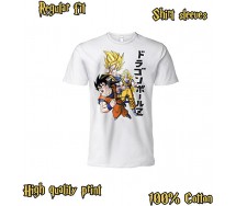 DRAGONBALL T-Shirt WHITE Jersey GOKU and CHARACTERS of the Saga UFFICIALE DRAGON BALL