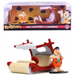FLINTMOBILE from THE FLINTSTONES Model 12cm with figure of FRED FLINTSTONES Scale 1/32 Original JADA Toys