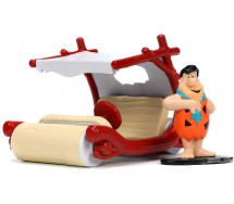FLINTMOBILE from THE FLINTSTONES Model 12cm with figure of FRED FLINTSTONES Scale 1/32 Original JADA Toys