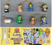 RARO Set 8 Figure Collezione TITTI ANIMAL WEAR SERIE 1 TWEETY Tomy MINI WINNIES