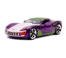 Modellino 2009 CHEVY CORVETTE STINGRAY Con Figura Di JOKER 1/24 DIE CAST DC Comics Batman JADA Toys