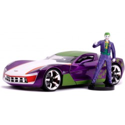 Modellino 2009 CHEVY CORVETTE STINGRAY Con Figura Di JOKER 1/24 DIE CAST DC Comics Batman JADA Toys