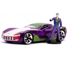 Modellino 2009 CHEVY CORVETTE STINGRAY Con Figura Di JOKER 1/24 DIE CAST DC Comics Batman JADA Toys