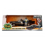 BATMAN Serie TV Classic BATMOBILE Model with 2 METAL Figures Batman Robin Scale 1/24 JADA TOYS
