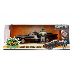 BATMAN Serie TV Classic Modellino BATMOBILE con Figure METALLO Batman e Robin Scala 1/24  JADA TOYS
