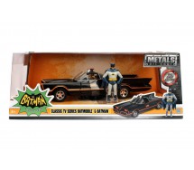 BATMAN Serie TV Classic BATMOBILE Model with 2 METAL Figures Batman Robin Scale 1/24 JADA TOYS