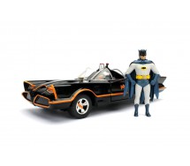 BATMAN Serie TV Classic BATMOBILE Model with 2 METAL Figures Batman Robin Scale 1/24 JADA TOYS