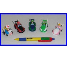 Rare SET 5 Figures with Vehicles SUPER MARIO KART PART 3 Gashapon Tomy JAPAN 2012 Luigi Toad Yoshi Peach