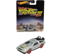 Modello Diecart Auto DELOREAN TIME MACHINE 3 da RITORNO AL FUTURO 3 Version RUOTE PER ROTAIE 1/64 Hot Wheels HCP22