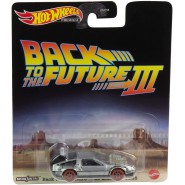 Modello Diecart Auto DELOREAN TIME MACHINE 3 da RITORNO AL FUTURO 3 Version RUOTE PER ROTAIE 1/64 Hot Wheels HCP22