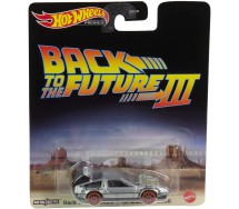 Modello Diecart Auto DELOREAN TIME MACHINE 3 da RITORNO AL FUTURO 3 Version RUOTE PER ROTAIE 1/64 Hot Wheels HCP22