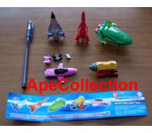 SET 5 Modellini VEICOLI THUNDERBIRDS PART 1 Bandai Gashapon THUNDERBIRD 1 2 3 MOLE FAB 1