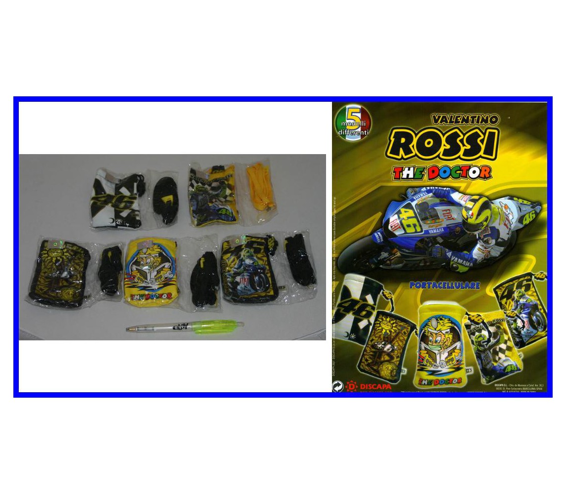 RARE SET 5 Mini Bags VALENTINO ROSSI Moto Gp Yamaha 46 OFFICIAL