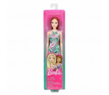 BARBIE Doll With FLOREAL DRESS Color Green with PINK LEAVES Original GHT27