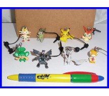 SET 8 Figures POKEMON JAKz Danglers TOMY Reshiram Zerkrom Pikachu