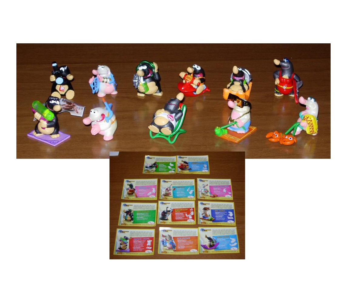 Set 11 Figure TALPE 2 IN VACANZA Serie KINDER FERRERO Ovetti Merendero 