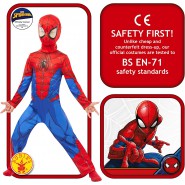 COSTUME Carnevale UOMO RAGNO SpiderMan Classico Taglia LARGE 7-9 ANNI Originale RUBIE'S