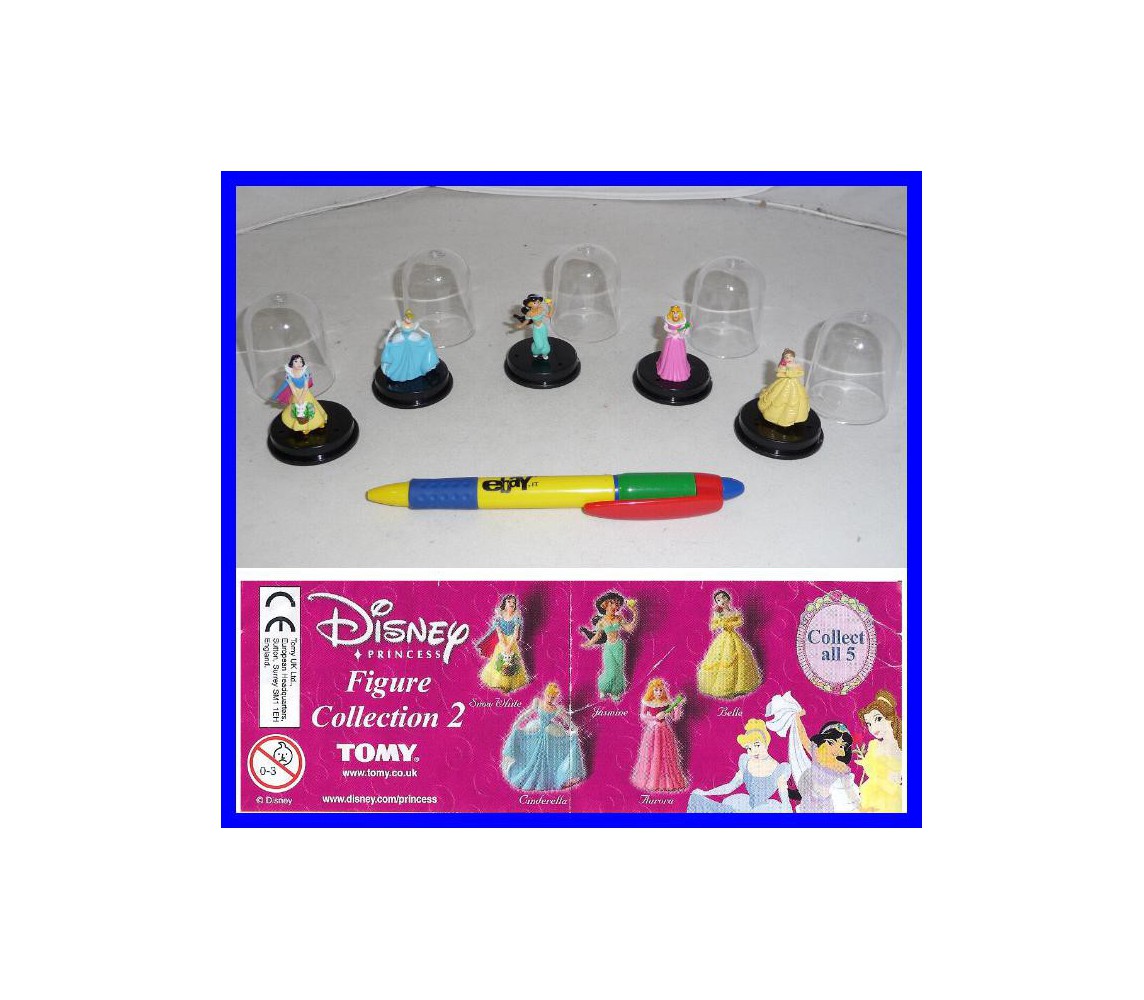 Complete SET 5 Figures DISNEY PRINCESS CAPSULE PART 2 Original TOMY Collection