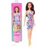 BARBIE Doll With FLOREAL DRESS Color Pink with BLUE LEAVES Original GHT25