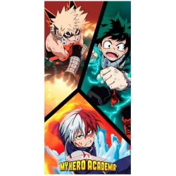 MY HERO ACADEMY Academia 3 PERSONAGGI Asciugamano Grande TELO MARE Spiaggia 70x140cm ORIGINALE Ufficiale