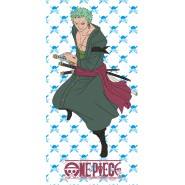 ONE PIECE RORONOA ZORO Asciugamano Grande TELO MARE Spiaggia 70x140cm ORIGINALE Ufficiale HALANTEX