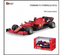 Model FERRARI 2021 SF21 Formula 1 Car Scale 1/43 12cm CARLOS SAINZ Number 55 Original Die Cast Bburago 18-36829