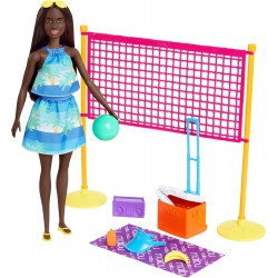 BARBIE THE OCEAN with accessories BEACH WOLLEY Version AFROAMERICAN 30cm Original Mattel GYG16