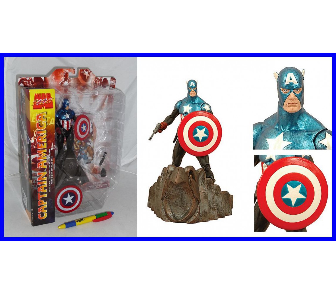 Stupenda FIGURA Diorama CAPTAIN AMERICA Classic ORIGINALE Hasbro MARVEL SELECT