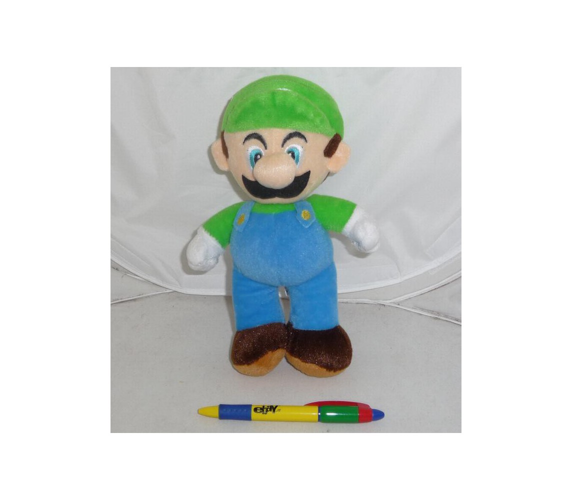 Peluche LUIGI 20cm da SUPER MARIO Bros Land Kart Wii NUOVO