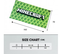 MINECRAFT verde SCRITTA LOGO Telo Mare Spaggia 70x140cm ORIGINALE Ufficiale FASHION UK