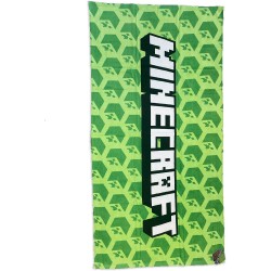 MINECRAFT green with LOGO Beach Towel 70x140cm ORIGINAL Official FASHION UK