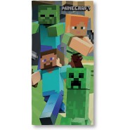 MINECRAFT 4 Personaggi STEVE ALEX Telo Mare Spaggia 70x140cm Cotone ORIGINALE Ufficiale