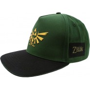 LEGEND OF ZELDA Summer CAP Hat with TRIFORZA logo in shiny golden embossed ADULT SIZE ADJUSTABLE All BLACK Original Official