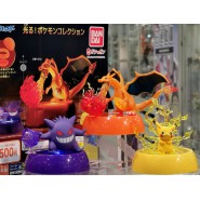 SET 3 Figures 7cm POKEMON HIKARU COLLECTION With LED Pikachu Gengar Charizard Gashapon Bandai Japan