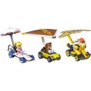 MARIO KART Special BOX 3-PACK 3 DieCast Car Models KART WITH GLIDER BOWSER PEACH Mario TANOOKI Scale 1:64 Hot Wheels