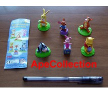 DISNEY Tomy SET 6 Figure WINNIE POOH BOBBLE HEAD Eeyore Tiger Pimpi Ro IH-OH etc