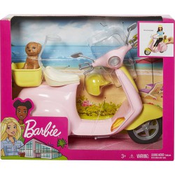 BARBIE Scooter E Casco Rosa Bambola Originale Mattel GBK85