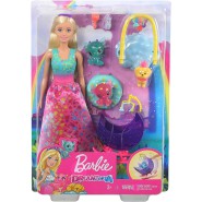 BARBIE DREAMTOPIA Bambola 30cm Playset ASILO DEI DRAGHETTI con Cuccioli di Drago e Accessori Originale Mattel GJK51 