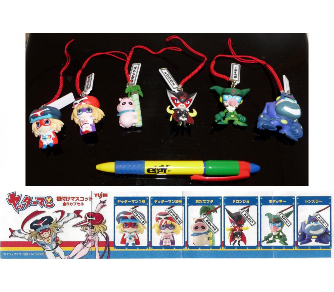 Set 6 Figures YATTAMAN Danglers  JANET KANCHAN Yujin JAPAN Gashapon