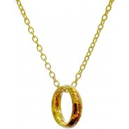 Il Signore Degli Anelli UNICO ANELLO con COLLANA Diametro 18mm Scritta Oro Replica Ufficiale HOBBIT LOTR