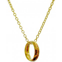 Il Signore Degli Anelli UNICO ANELLO con COLLANA Diametro 18mm Scritta Oro Replica Ufficiale HOBBIT LOTR
