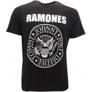 RAMONES T-Shirt Maglietta Nera JOHNNY JOEY DEEDEE TOMMY Rock Music ORIGINALE Ufficiale con Licenza