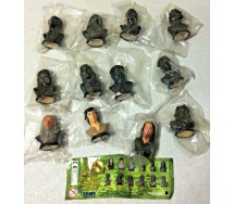 RARE Set 12 MINI Figures Busts LORD OF THE RINGS Part 1 Original TOMY Gashapon NEW MINT