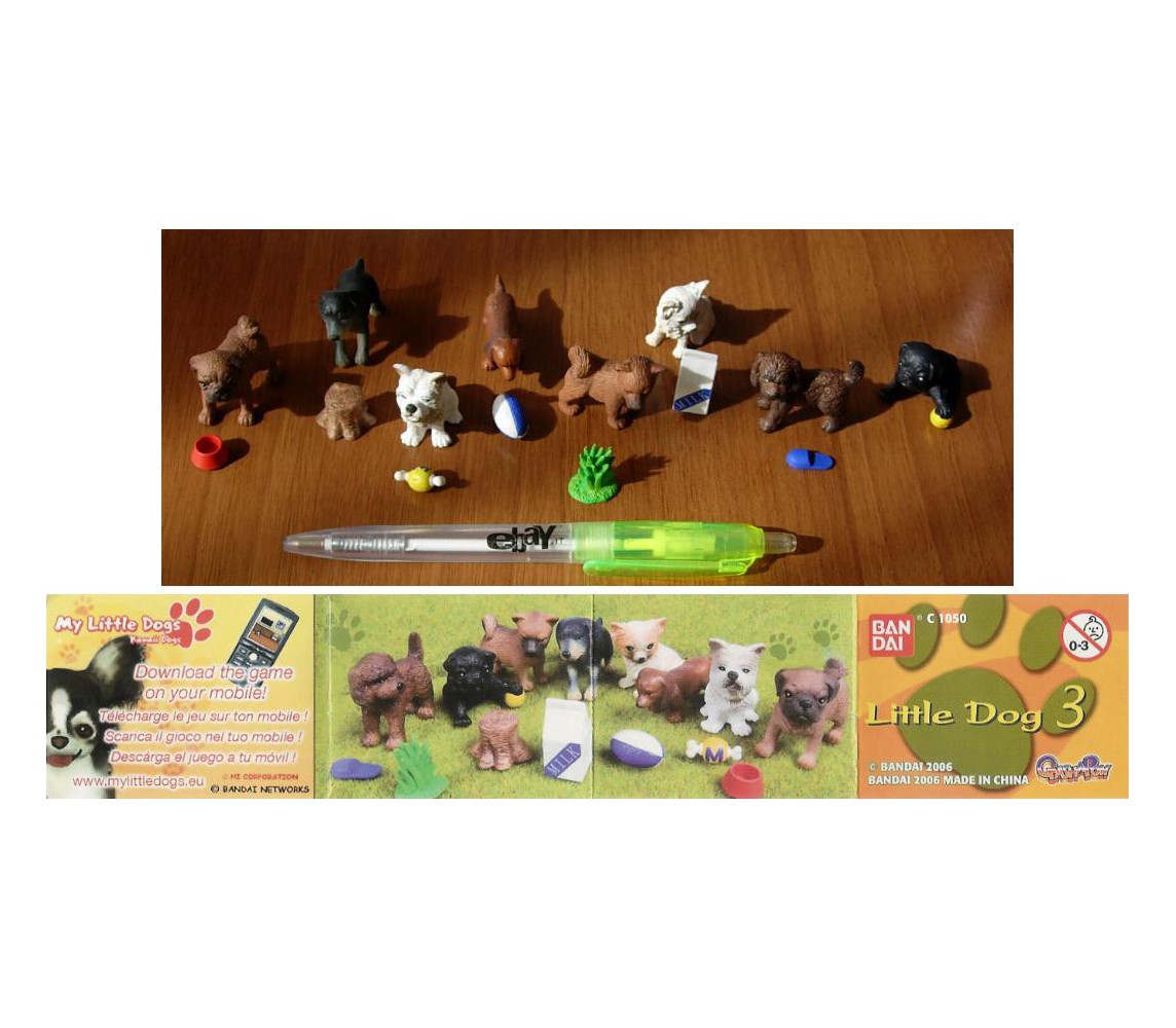 SET 8 Mini Figures LITTLE DOGS SPECIES PART 3 Gashapon FIGURES Bandai