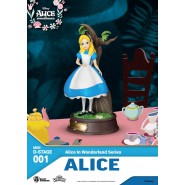 Figura Statuetta Diorama ALICE NEL PAESE DELLE MERAVIGLIE 15cm Originale DISNEY Beast Kingdom D-Select 010